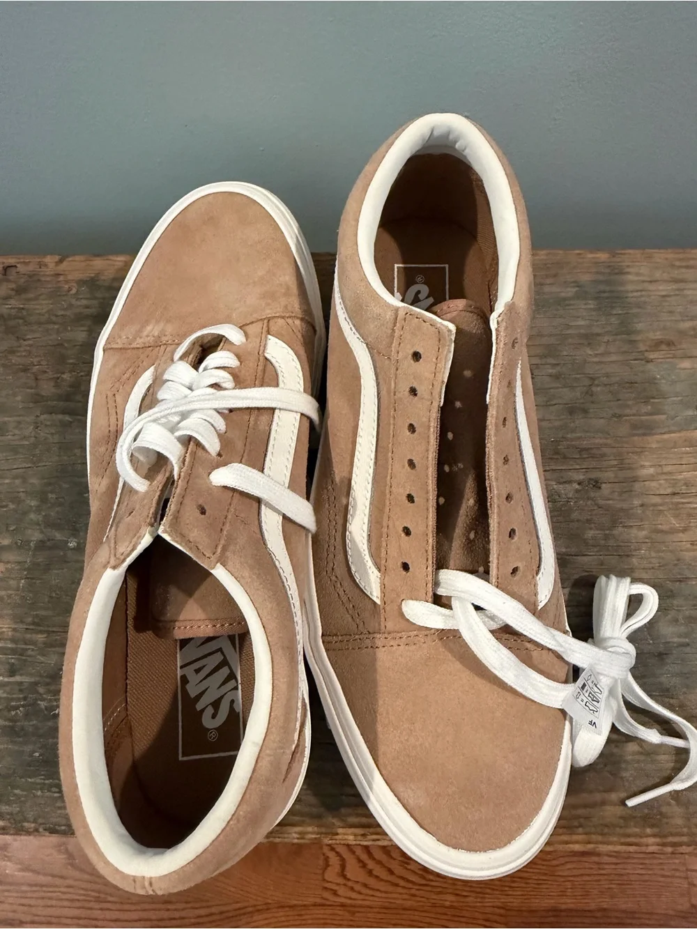 Vans Old Skool Sneakers in Tan and White